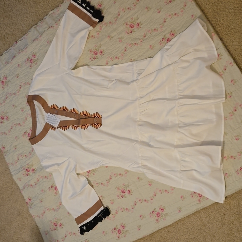 Made With Love XL hi fashion shift dress/cover-up. New with tags.Bell sleeves